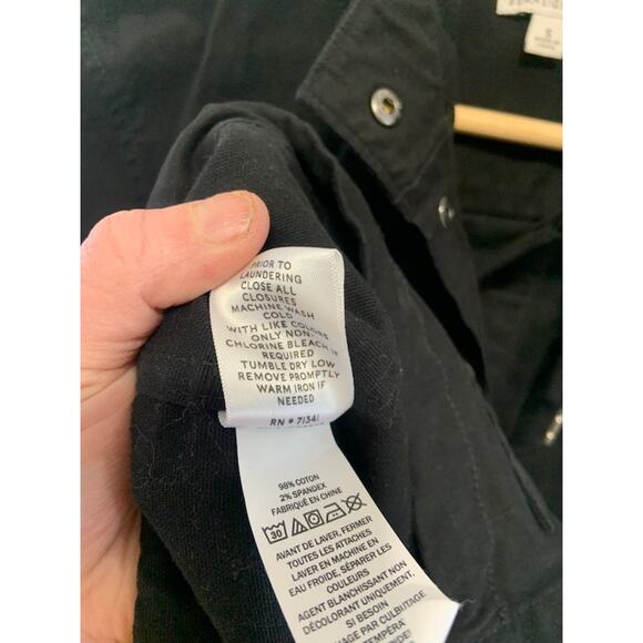 L.L.Bean Signature black denim coat jacket utility coat sz S - Picture 6 of 8